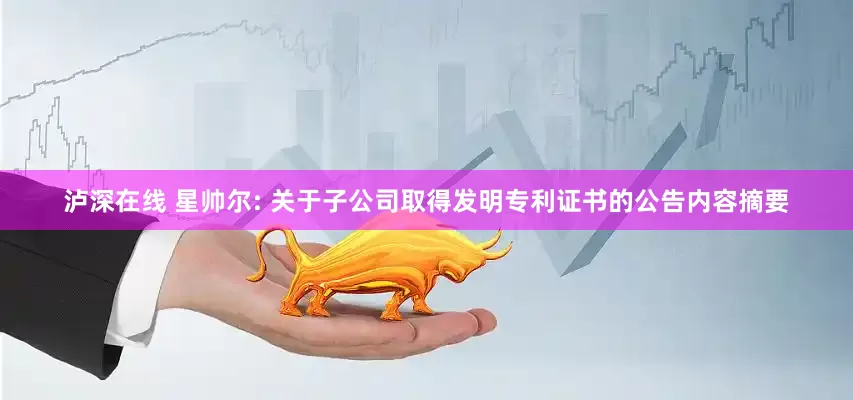 泸深在线 星帅尔: 关于子公司取得发明专利证书的公告内容摘要