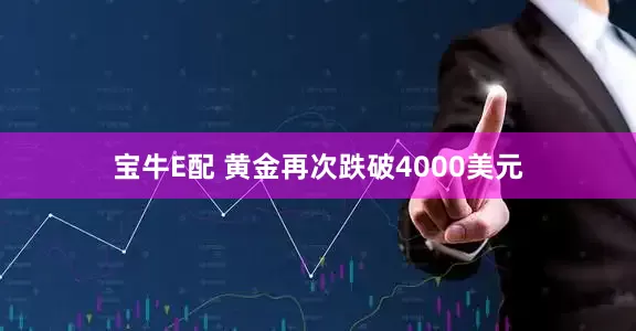 宝牛E配 黄金再次跌破4000美元